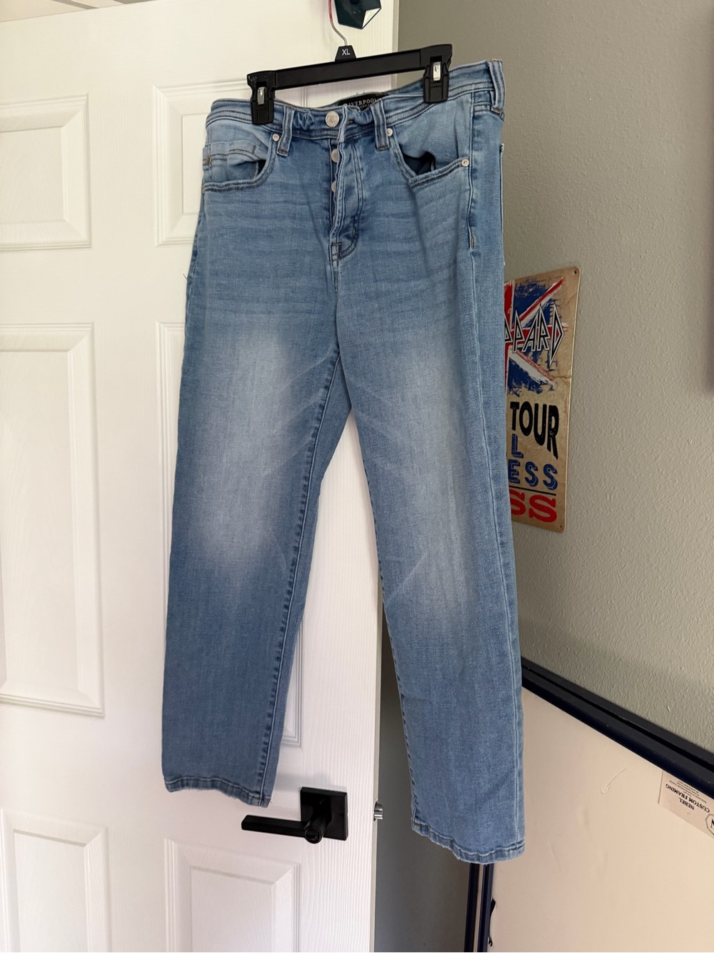 Liverpool Los Angeles Button Fly Crop Straight Jeans Light Wash Size 8 / 29